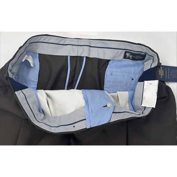 Hart Schaffner Marx Pants Men 46 Wool Slacks Brown Expander Chicago Unhemmed NEW - Picture 6 of 8